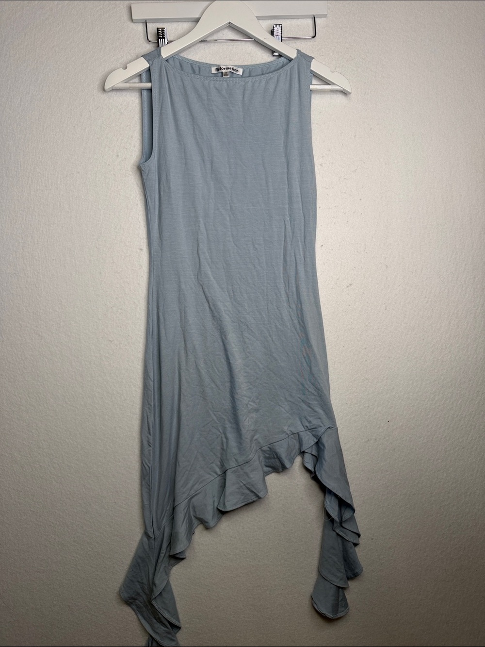 NWT Reformation Quinley Knit Dress In Mineral Blue - Picture 2 of 4